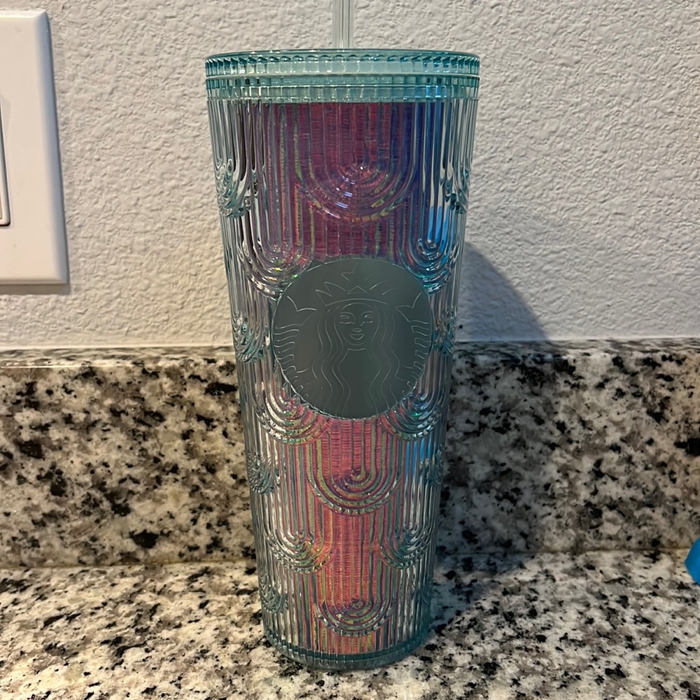 Light blue iridescent Starbucks tumbler venti